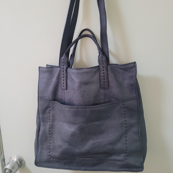 Black Leather Tote Bag - Picture 1 of 13